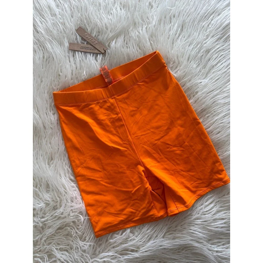 Skims Swim Mid Waist Short Orange Size XXS